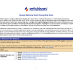 Sample Matching Grant Onboarding Guide